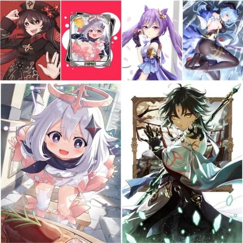 Genshin Impact Series Posters HD Poster Anime Girl Poster Sticker Home Decor Study Bedroom Bar Cafe Wall Painting & Calligraphy