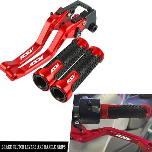 Motorcycle Adjustable Brake Clutch Lever Handlebar Grip Handle Hand Grip CNC Aluminum For APRILIA RSV R 1999-2008 2007 2006 2005