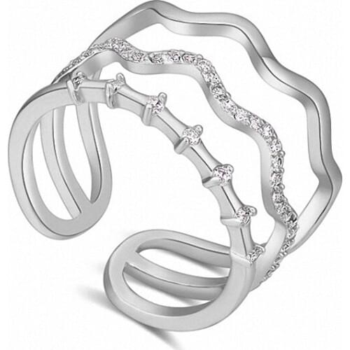 TRACYSWING Real Austrian Crystals Brand AAA Zirconia Micro Inlays Fashion Ring for women New Geometric Th-121425