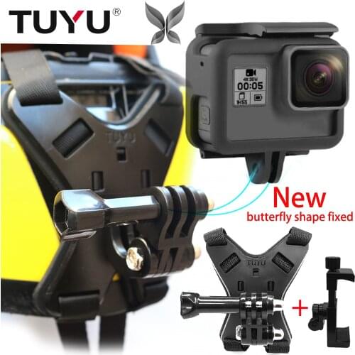 TUYU Full Face Helmet Chin Mount Holder for GoPro Max Hero 9 8 7 6 5 SJCAM EKEN Motorcycle Helmet Chin Stand Camera Accessories