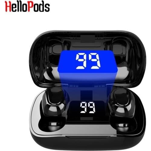 HelloPods L21 Pro TWS Bluetooth Earphones LED Display Earpieces HIFI Wireless Headphones Handsfree Stereo Gaming Headset