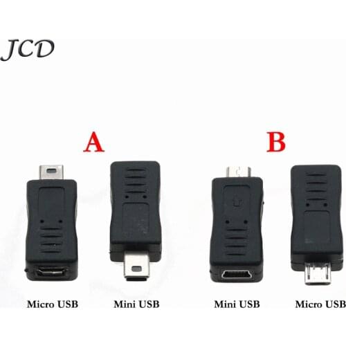 JCD Universal Micro USB Female to Mini USB Male Adapter Charger Converter Adaptor for Mobile Phones MP3 Black