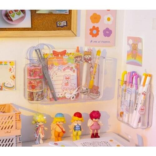 Waterproof simple transparent desktop wall - hanging storage box J03