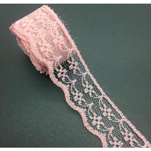 3/4" 20mm Wide (10yards/lot)Pale Mauve Handicrafts Embroidered Net Lace Trim Ribbon DIY Wedding/Birthday/Christmas Decorations