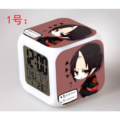 Japanese Anime Hoozuki no Reitetsu LED 7 Color Flash Digital Alarm Clocks Kids Night Light Bedroom Clock reloj despertador