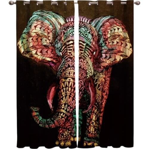Africa Indian Elephant Curtains For Window Treatment Blinds Drapes Window Curtains For Living Room Bedroom Kids Room Home Decor