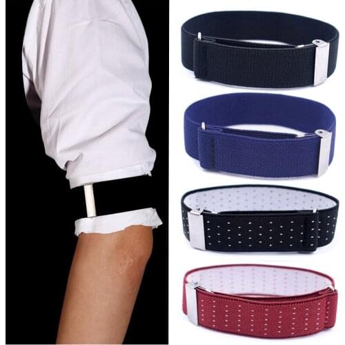 1 Pair Mens Shirt Adjustable Armband Sleeve Bartender Cuff Holder Elastic Metal Arm Band Party Wedding Clothing Accessories
