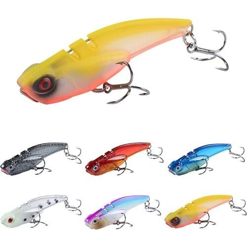 1PCS Metal VIB Fishing Lures All Water 69mm/19.3g Plastic Hard Bait Vibration Lure Crankbait Fish Bass Wobbler Bait Treble Hooks
