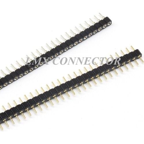 10PCS 2.0mm Pin Header Connector 1X40P Male Pin Header / Female Pin Header Copper Silver/Copper Gold