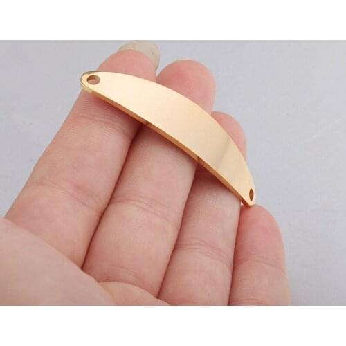 100% Stainless Steel Bend Plates Blank For Engraving Metal Tag Connector For Bracelet Mirror Polished Wholesale 10pcs