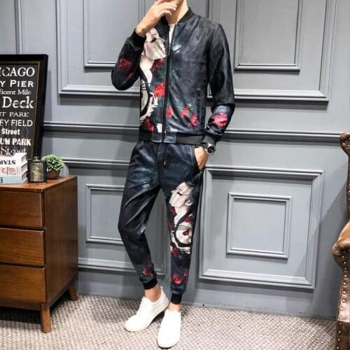 2020 Fall Clothing Ropa Hombre De Marca Designer Tracksuit Men Girl Face Print Jogginganzug Herren (Jacket+sweatpant)