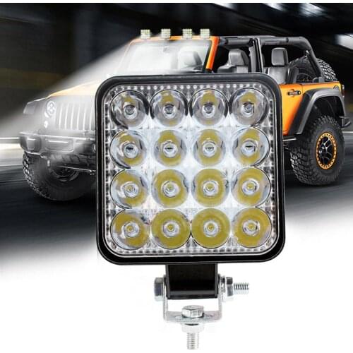 48W Car Truck SUV Vehicle Square Bright 16LED Headlight Spotlight Work Light