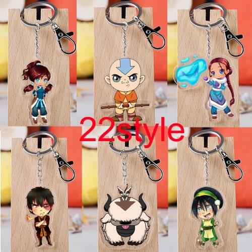 5-10pcs Avatar The Last Airbender Aang Katara Appa Momo Sokka Zuko Figure toy keychain pendant Key ring holder Charms for Gift
