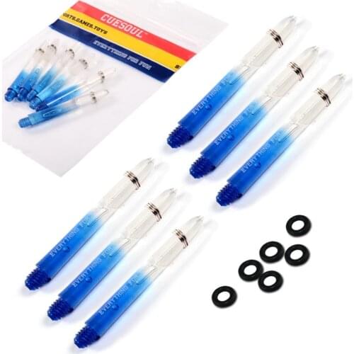 CUESOUL 6PCS/SET Blue Nylon Plastic Darts Shafts 2BA With Dart O'rings For Professional Dardos, Accessories