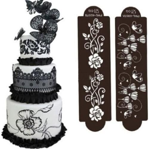 Decorate Cake Stencil Flower Form Pastry Lace Embosser Baking Moulds For Cake Decorating Tools Wedding Template Easter Decor