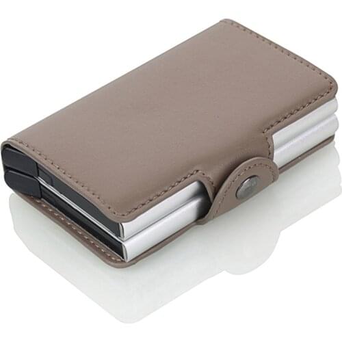 Wholesale Anti-Rfid Card Holder Men Wome Card ID Holders Pu Leather Mini Wallet Aluminum Business Bank Id Card Holder