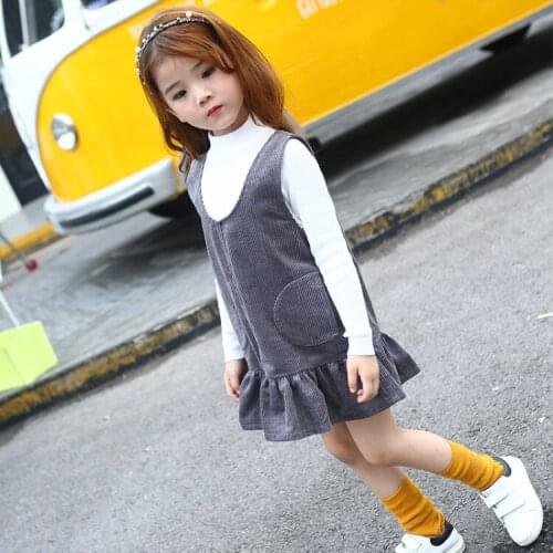 Kids Baby Girls Vest Dresses Clothing Spring/Autumn Children Corduroy Clothes Fashion Girls Princess Dresses Party Garment