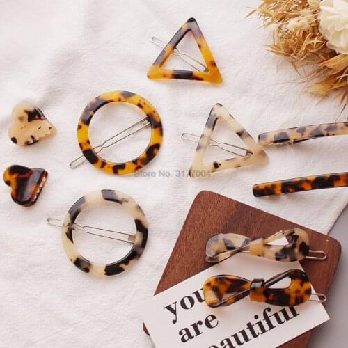 DHL 200pcs Acetate Leopard Print Round Bow Simple Hairpin Barrette Lady Hair Clip Fashion Headwear