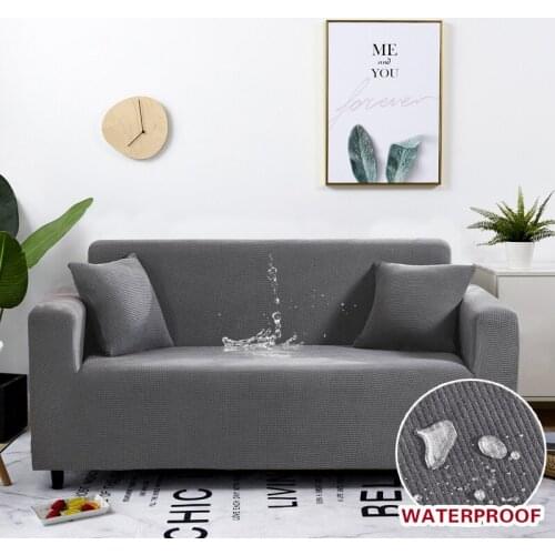 Elastic Sofa Cover Waterproof Solid Color High Stretch Slipcover All-inclusive Elastic Couch Cover Sofa Covers for Living Room