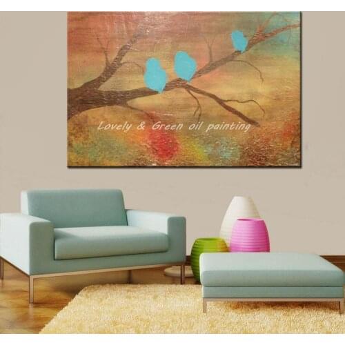 Mintura Hand Painted Bird Oil Painting On Canvas Modern Abstract Animals Poster Wall Art Picture For Living Room Home Decoration