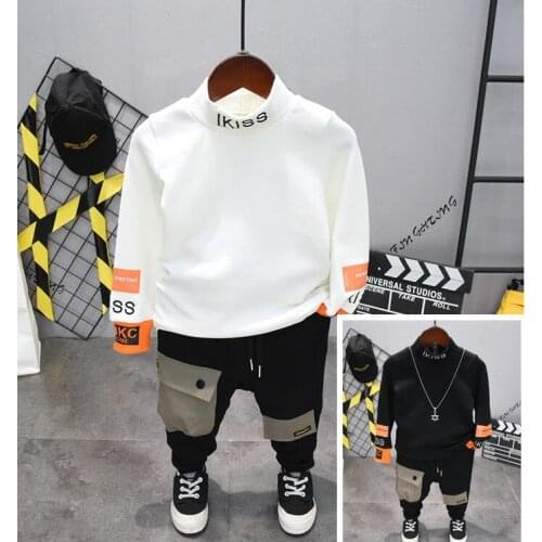 Childrens Clothing Sets Winter Warm Kids Plus Velvet T-Shirts and Thicken Pants 2pcs Boys Set Baby Boys Clothes Sets 2-6years