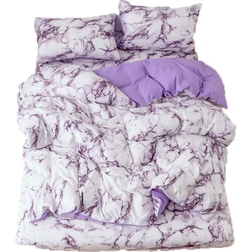 Purple Marble Bedding Sets Duvet Cover bed sheets and Pillowcases 3 pcs Bed Sheet Twin Queen King Teenager Print