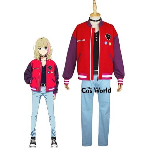 Wonder Egg Priority Kawai Rika Coat T-shirt Pants Outfits Anime Customize Cosplay Costumes