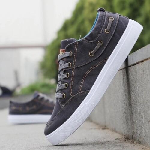 Denim Canvas Shoes Men Sneakers Lace-up Mens Casual Shoes Breathable Flats Outdoor Sneakers Mens Vulcanize Shoe Tenis Masculino