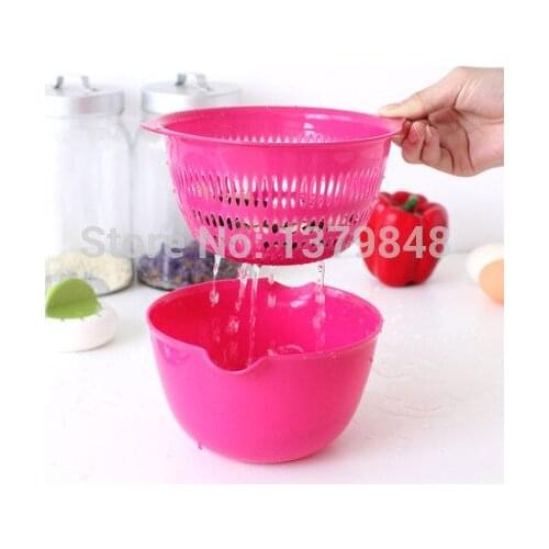 Multi-purpose mini double layer drain basket for water washing fruit and vegetables