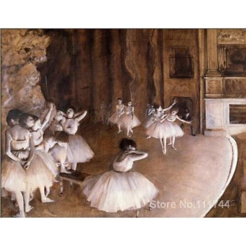 Wall art Ballet Rehearsal on the Stage by Edgar Degas oil paintings Handmade High quality