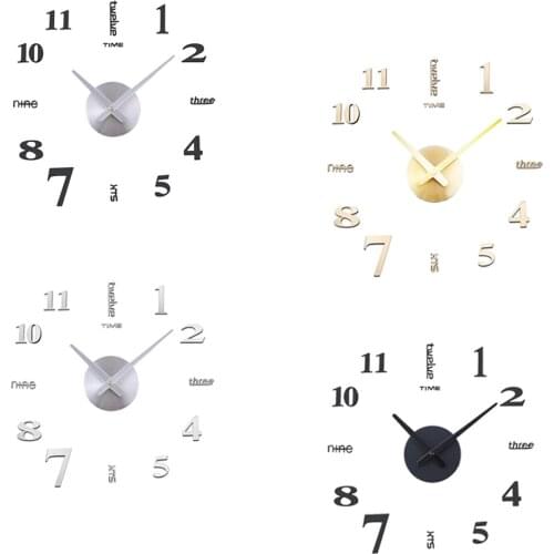 3D Decorative Sticker Wall Clock Large Modern Roman Numerals Oversized Living
