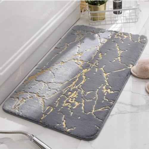 Non-Slip Bath Mats Super Absorbent Shower Bathroom Carpets Faux Rabbit Hair Rugs for Home Decor Gray 80X120cm