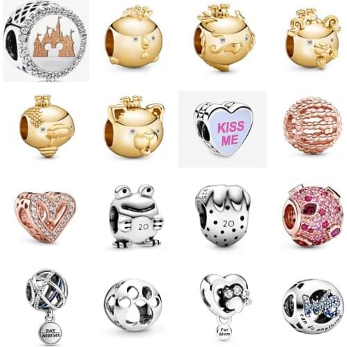 NEW 2021 100% 925 Sterling Silver Piggy Love Frog Charm Pendant Fit DIY Original Bracelet Fshion Jewelry Gift