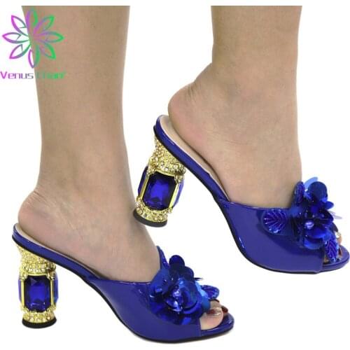 New Arrival Summer High Heeled Shoes for Women Rhinestone Wedding Shoes Elegant African Women Party Pumps Luxury Shoes Women