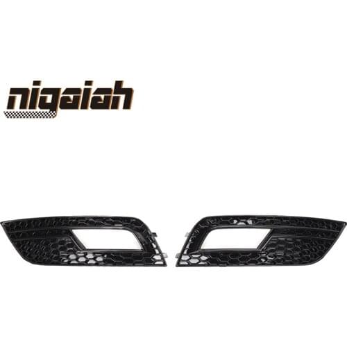 For Audi A4 S4 B8.5 S Line 2013 2014 2015 2016 Front Fog Grills 2pcs Front Bumper Lower Fog Light Grille ABS