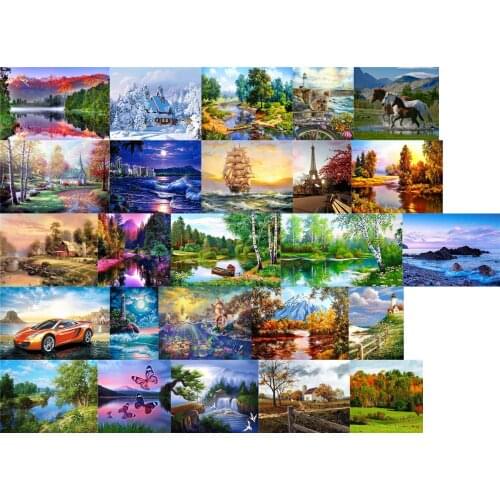 R42750 Tree Color Landscape cross stitch kit people 18ct 14ct 11ct count canvas stitches embroidery DIY handmade needlework