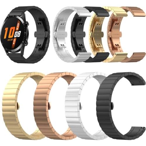 20mm 22mm Stainless Steel Strap For Huawei GT 2 42mm 46mm Business Bracelet For Huawei GT 2 Pro／2E／GT Wristband Accessories