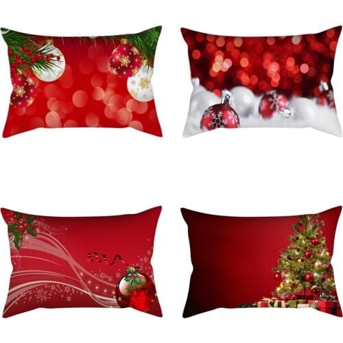Christmas Cushion Cover 30X50 Pillowcase Elk Tree printed Decorative Pillows Sofa Cushions Home Decor Pillow Cases