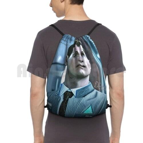 Connor Rk800 Backpack Drawstring Bag Riding Climbing Gym Bag Connor Detroit Detroit Become Human Connor Dbh Dbh Detroit