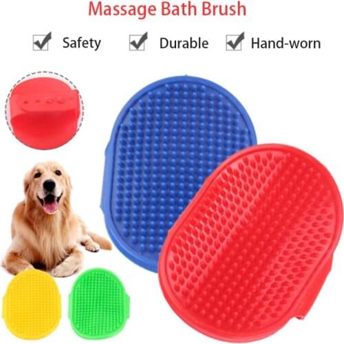 Pet Dog Cat Bath Brush Comb Rubber Glove Hair Fur Grooming Massaging Pets Silicone Shower Washing Glove Kitchen Cleaning Gloves