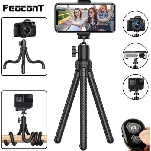 Phone Tripod Portable Cell Phone Camera Tripod Stand with Wireless Remote Flexible Tripod Stand for Selfies/Vlog/Photography
