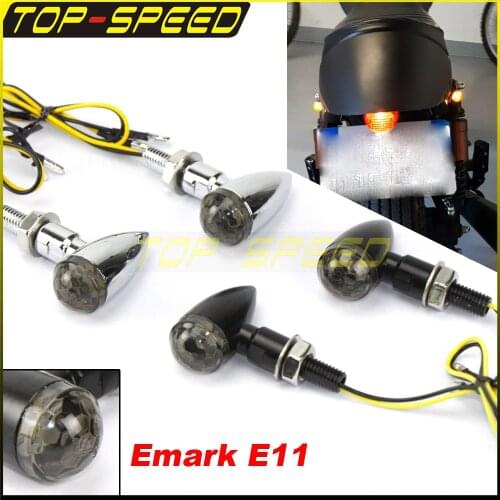 Front Rear 4x 2x Micro LED Bullets Turn Signal Indicator Light Vintage Custom Mini Blinker for Harley Cafe Racer Touring Softail