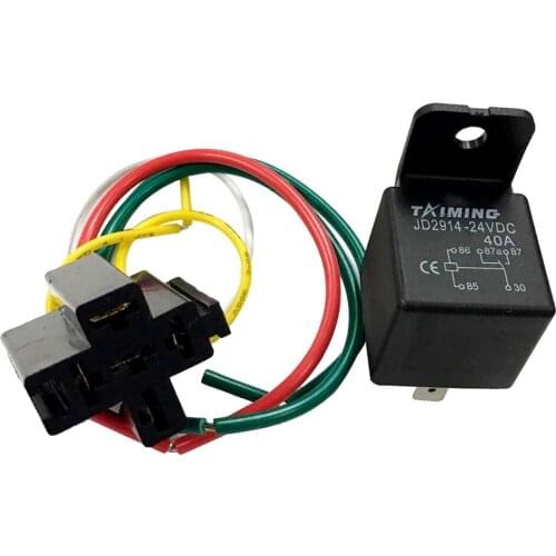 40Amp DC 24V Automotive Car Heavy Duty SPDT Relay with Harness Socket 5 PIN