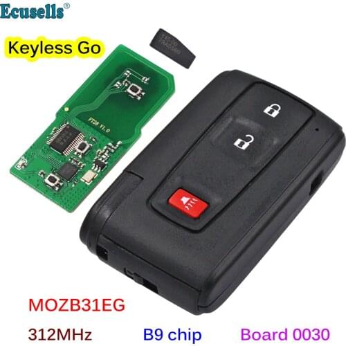 2+1 Buttons Smart Keyless Entry Car Remote Key Fob 312MHz B9 chip for Toyota Prius 2004-2009 MOZB31EG Board 0030