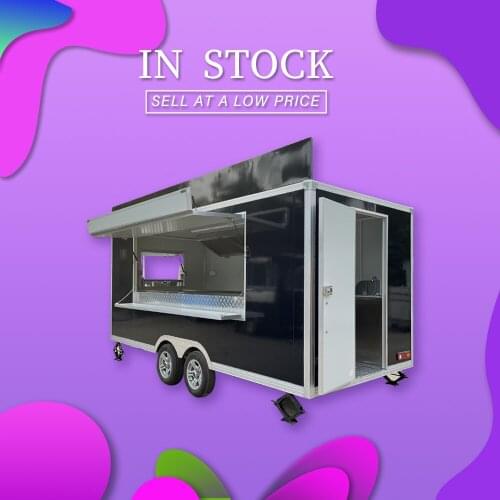 In Stock 2021 Food Truck Mobile Kitchen Catering Coffee Trailer Ice Cream Bubble Tea Hot Dog Cart Vending Kiosk Machine