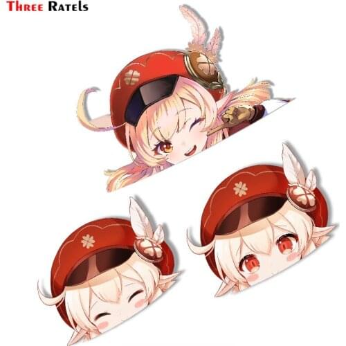 Three Ratels A928 Anime Girl For Genshin Impact Klee Peeker Peek Vinyl Stickers JDM Window Trunk Bumper Car Styling
