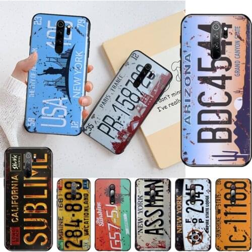 YJZFDYRM USA NEW YORK 125 Signs Car Number Soft black Phone Case for Redmi Note 9 8 8T 8A 7 6 6A Go Pro Max Redmi 9 K20