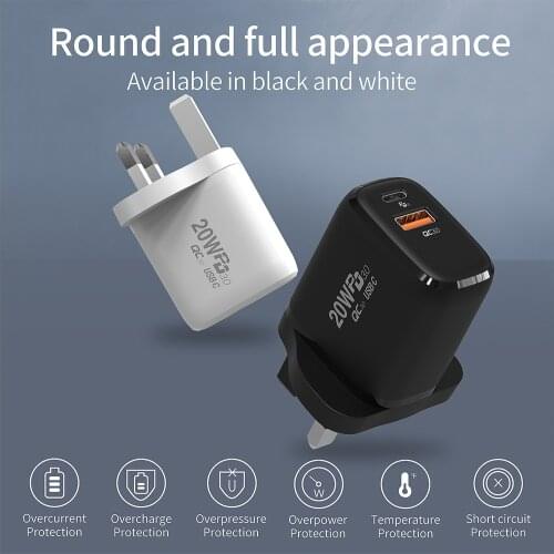 Mini Quick Charge 20W Type C Charger For iPhone 12 Pro Max 3.0 QC PD 20W USB-C Fast Charging Travel Wall For iPhone 12