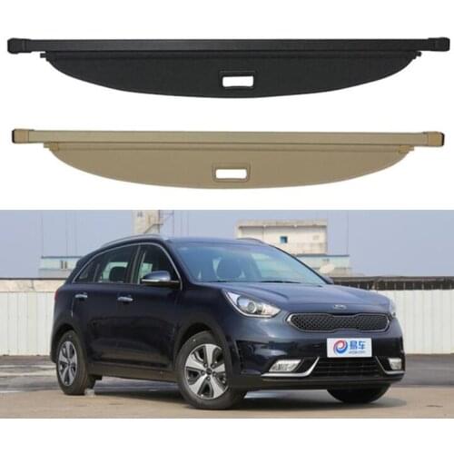 For 2017 2018 2019 2020 KIA Niro High Quality Rear Trunk Security Screen Privacy Shield Cargo Cover (Black Beige)