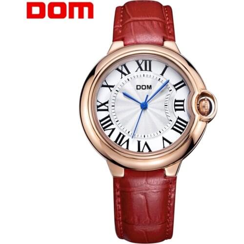 DOM Brand Classic Belt Watches for Women Fashion Leisure Waterproof Quartz Watch G-1068